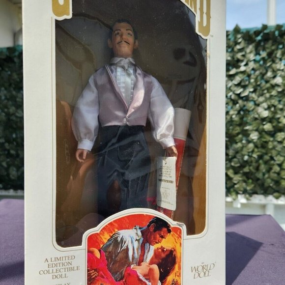 Gone with the Wind Rhett Butler with Mauve satin vest on . RARE ! Doll & Poster - Picture 2 of 3